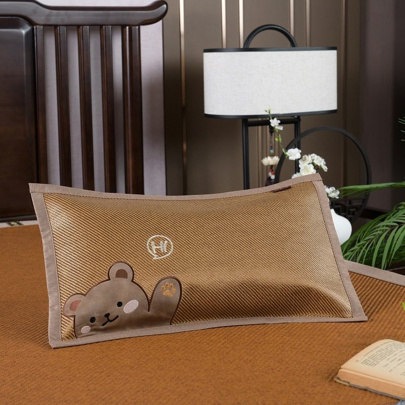 儿童凉席枕套夏天凉枕套30x50单个幼儿园宝宝婴儿冰藤枕头套夏季