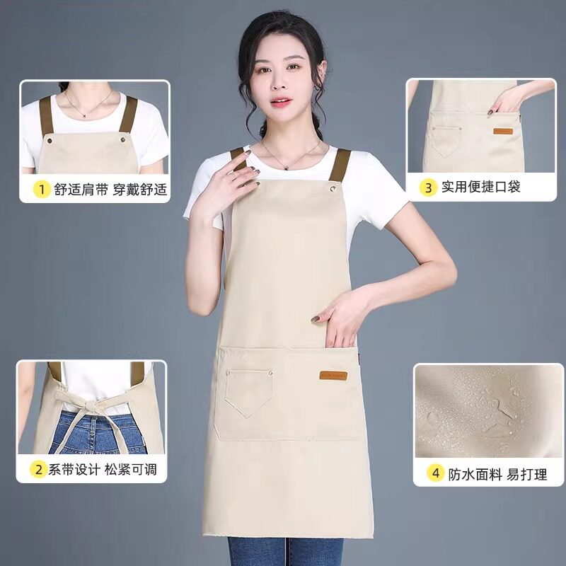 防水溅围裙女印字设计logo耐磨耐脏透气烧烤店早餐店美术画画新款