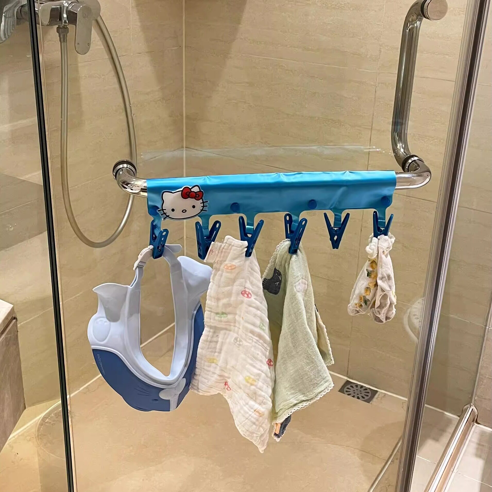 旅行便携式晾衣架可折叠出差酒店晾晒旅游洗漱神器内衣袜子小夹子