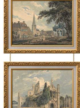 挂画器轨道法式复古装饰画油画别墅画展吊挂链条黄铜杆挂画绳