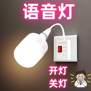 插座式语音灯座说话控制开关灯无线人工智能节能声控感应灯小夜灯