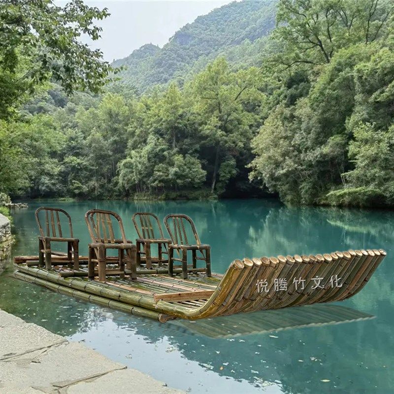 竹筏椅子竹制品手工竹椅复古太师椅F靠沙发老式竹排阳台休闲竹护