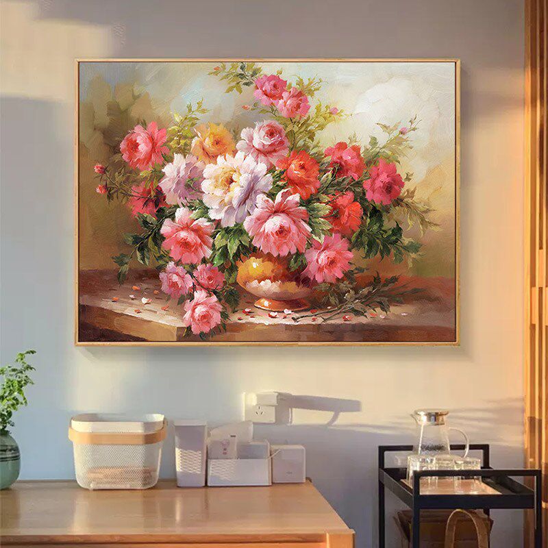 5d钻石画2024满钻客厅现代牡丹花开富贵水晶贴钻十字绣20.23年新