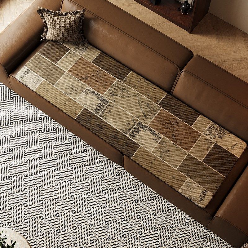 中古风高端夏季冰丝沙发垫凉感防滑坐垫客K厅沙发盖布飘窗榻榻米,居家布艺,沙发垫,淘宝优惠券,粉丝福利购,淘宝优惠卷