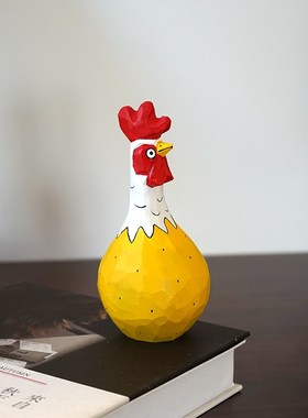 【激励你】【大吉大利】木雕小摆B件鸡梨桌面可爱励志学生毕业礼