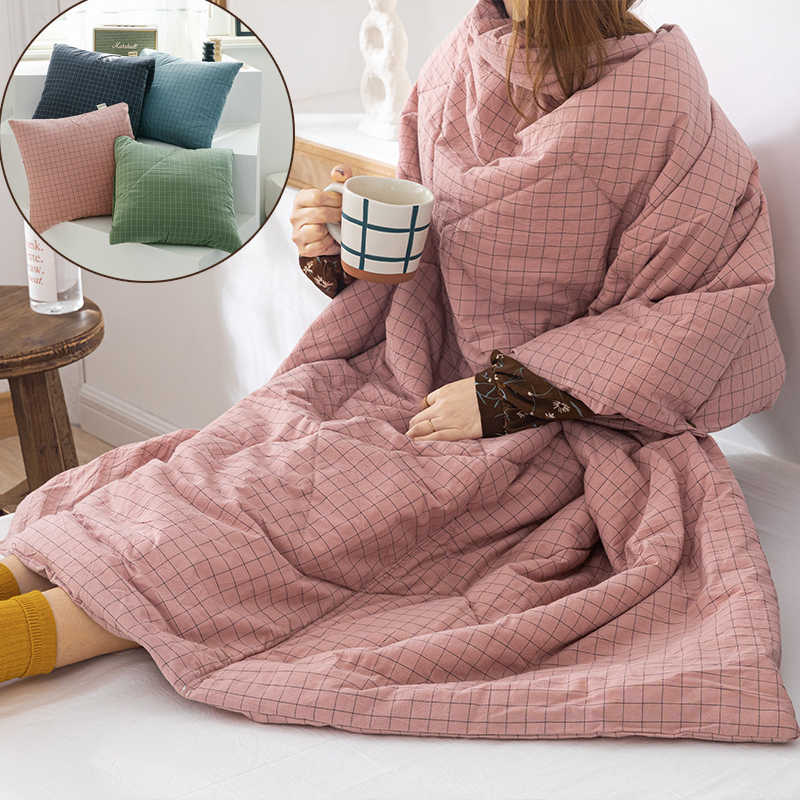 学生懒人被子抱枕被子两用可以穿儿童被学生宿舍披肩被办公室午睡