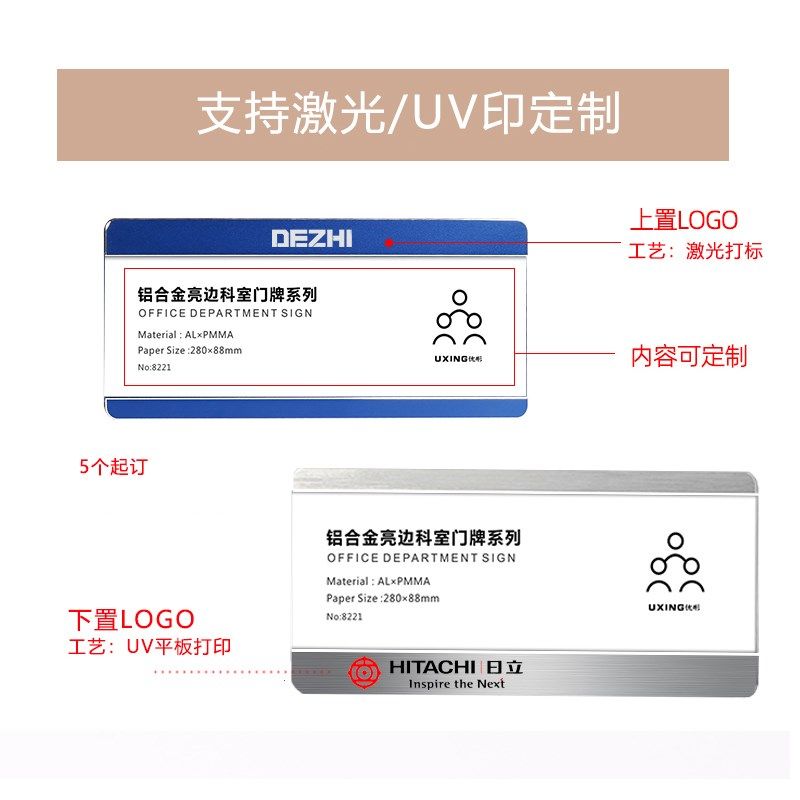 全铝合金科室牌可更换标识牌门牌订制办公室门牌金属高光标志标牌