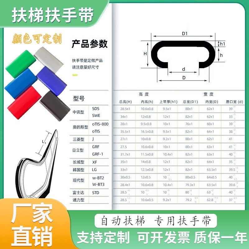 扶 电梯扶手带 聚氨酯B 耐高温静音 扶梯扶手带