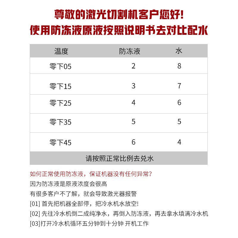 原厂原液激光器IPG激光切割机激光防冻液5/10/20/25升乙二醇冷却