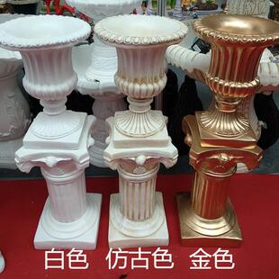 柱子舞台路引摆件婚礼影楼摄影道具 婚庆用品玻璃钢罗马柱花盆欧式