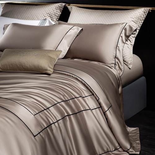 高档凉感140S天丝四件套夏季丝滑裸睡床单被套轻奢高级感床上用品