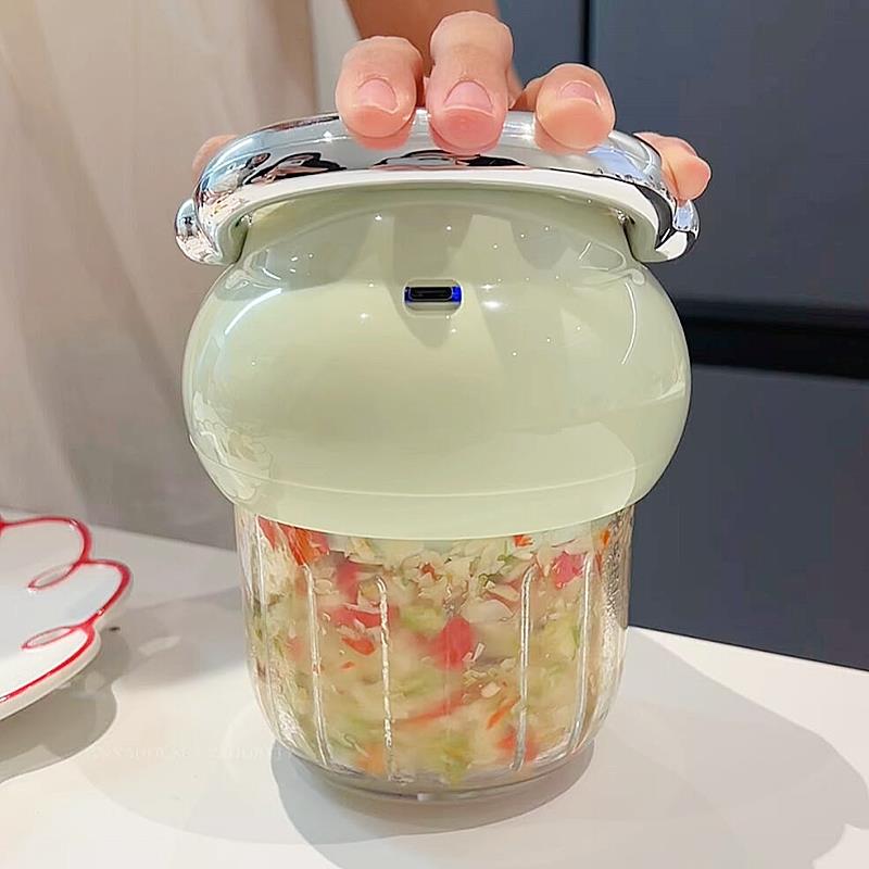 泡芙电动捣蒜器绞肉机多功能料理机家用小型打肉馅搅拌辣椒姜蒜泥