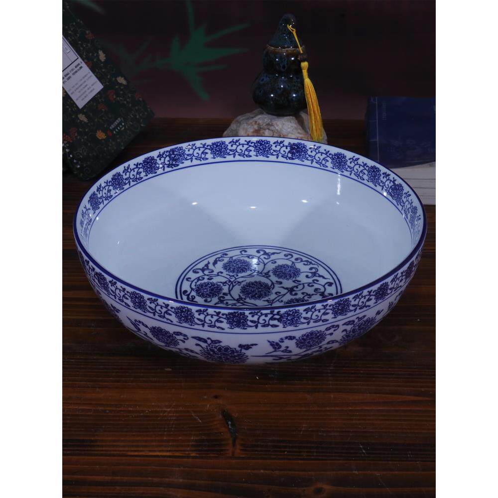 陶瓷超大碗商用青花瓷酸菜鱼冒菜碗家用水煮鱼加大碗和面揉面盆子