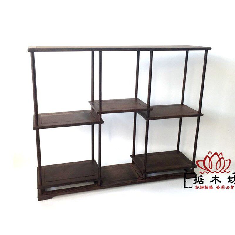 红檀木工艺品鸡翅实木雕小博古架多宝阁奇石盆景架茶壶架底座摆件