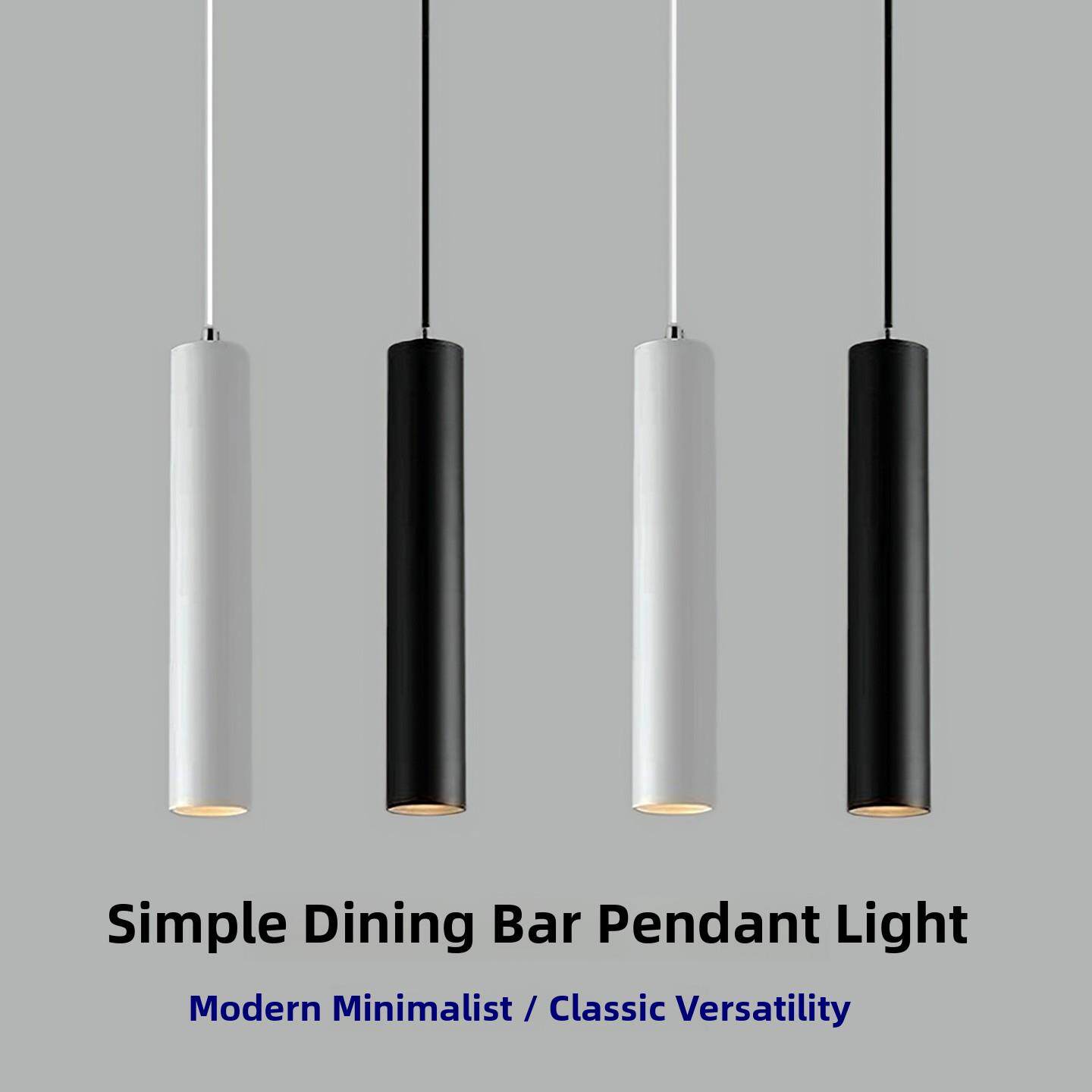 表面挂线筒灯圆柱形简单餐厅酒吧枝形吊灯Cob商业酒店前台挂管聚