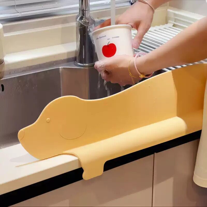 可爱小狗挡水条厨房洗碗池水槽