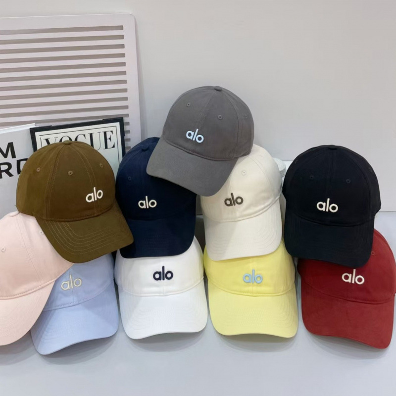 Alo字母刺绣软顶棒球帽