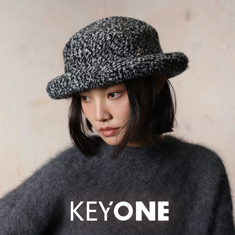 KEYONE2025新款复古贝雷帽子女八角帽粗花呢时尚画家帽秋冬