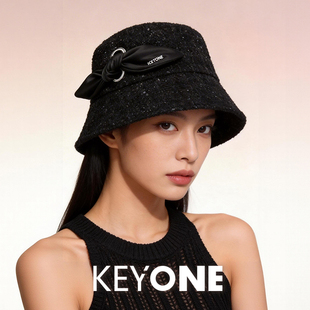 KEYONE2025新款亮片秋季针织包头帽女闪片高级感套头冷帽潮