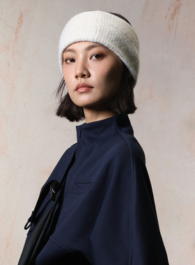 KEYONE简约针织毛线帽女秋冬保暖宽边头带帽时尚百搭发带