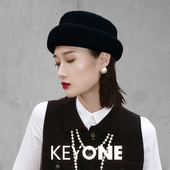 KEYONE2025新款 百搭圆顶舞台演出帽礼仪空姐帽高级感羊毛礼帽