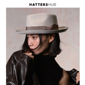 KEYONE复古宽檐平顶帽女秋冬百搭气质爵士帽时尚 网红礼帽男女同款