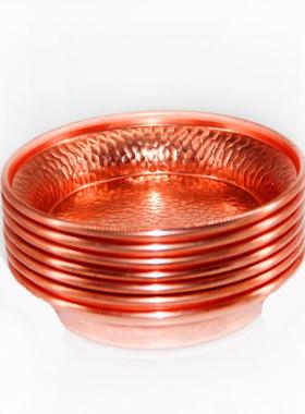 藏密坊 朵玛供盘小碟子红铜紫铜手工打磨供一套七个烟供熏香香盘