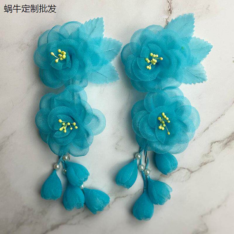 新戏曲鬓花绢花耳边花头饰头花戏剧用品京剧青衣花旦小姐包头用品