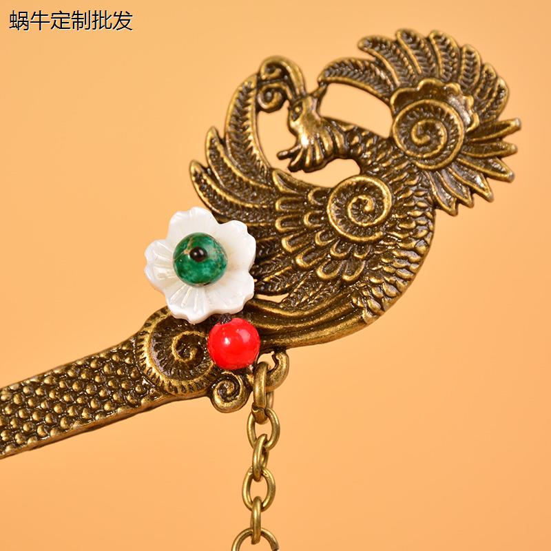 红色凤凰古装头饰步摇发