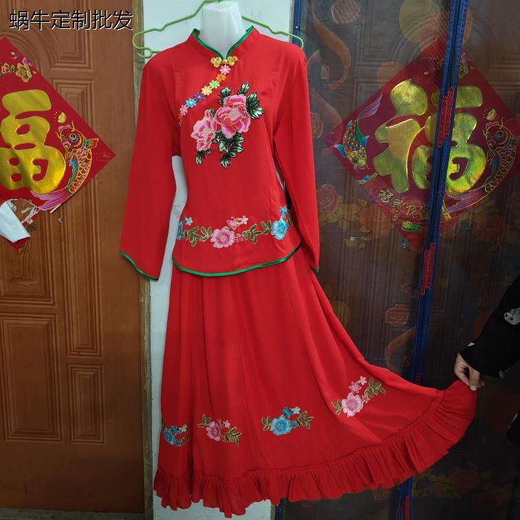 新款秧歌服裙装东北大演