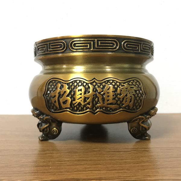 纯铜合金香炉家用供奉烧香炉室内供佛线香炉三脚炉古铜三足香薰炉