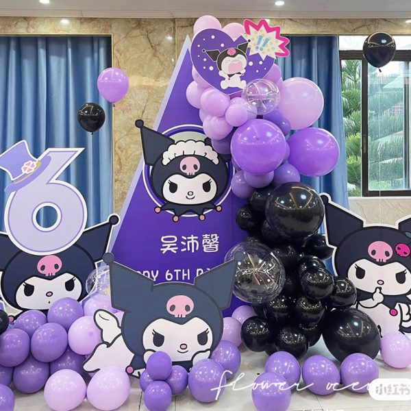 三丽鸥玉桂狗库洛米女孩周岁宝宝生日布置场景装饰气球kt板背景墙