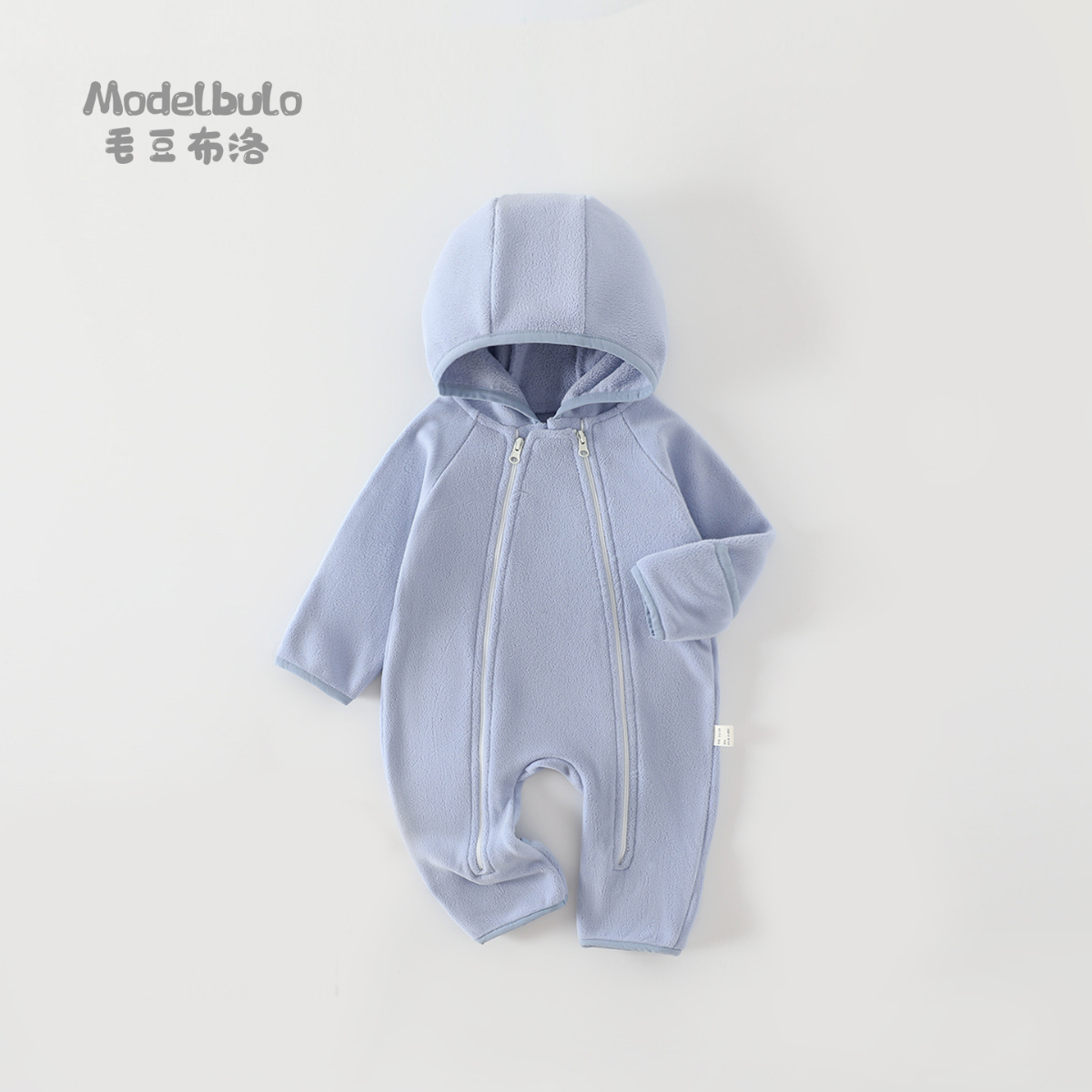 宝宝秋冬连帽加绒连体衣