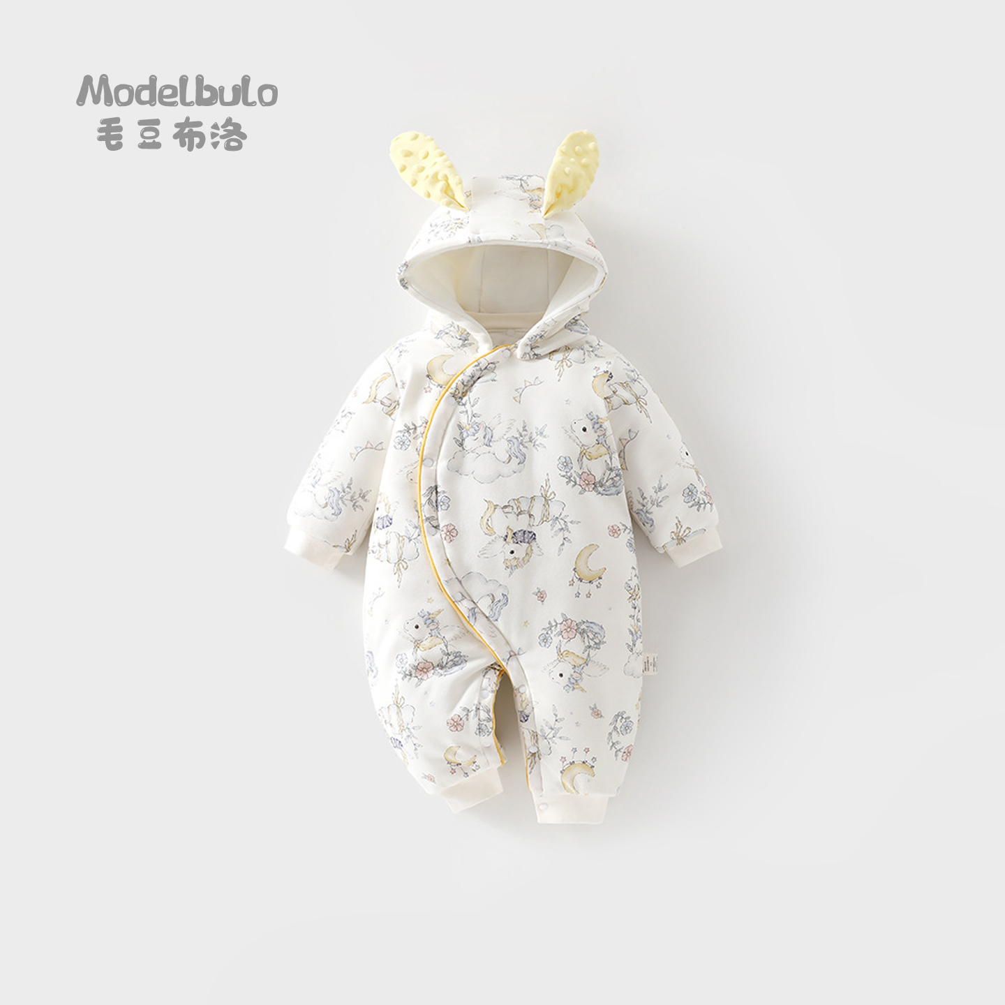 婴儿加棉连体衣250克夹棉秋冬a类