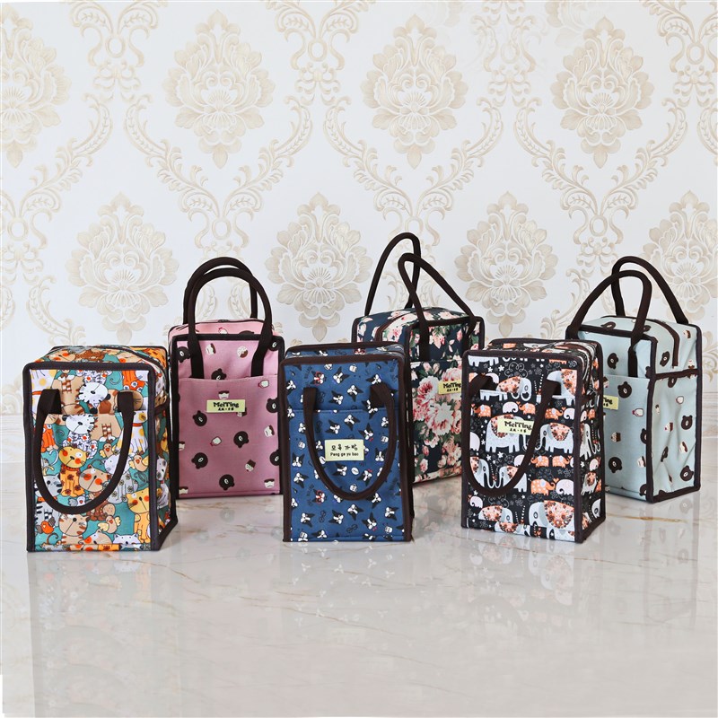 手提保温袋铝箔加厚餐包学生便当包饭盒袋便当盒带饭包帆布便当包