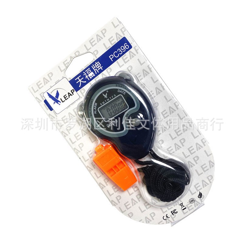 现货天福牌PC396秒表计时器 单排2道6位电子运动跑表跑步码表