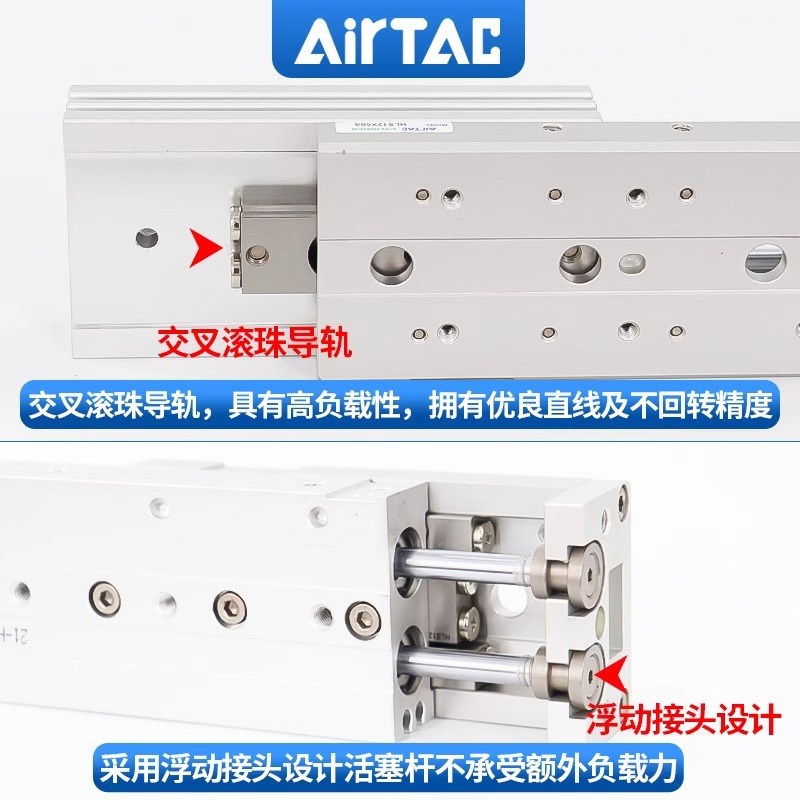 HLS20X10X20X30X40X50S-A-B-AS-BS原装亚德客双轴型精密滑台气缸