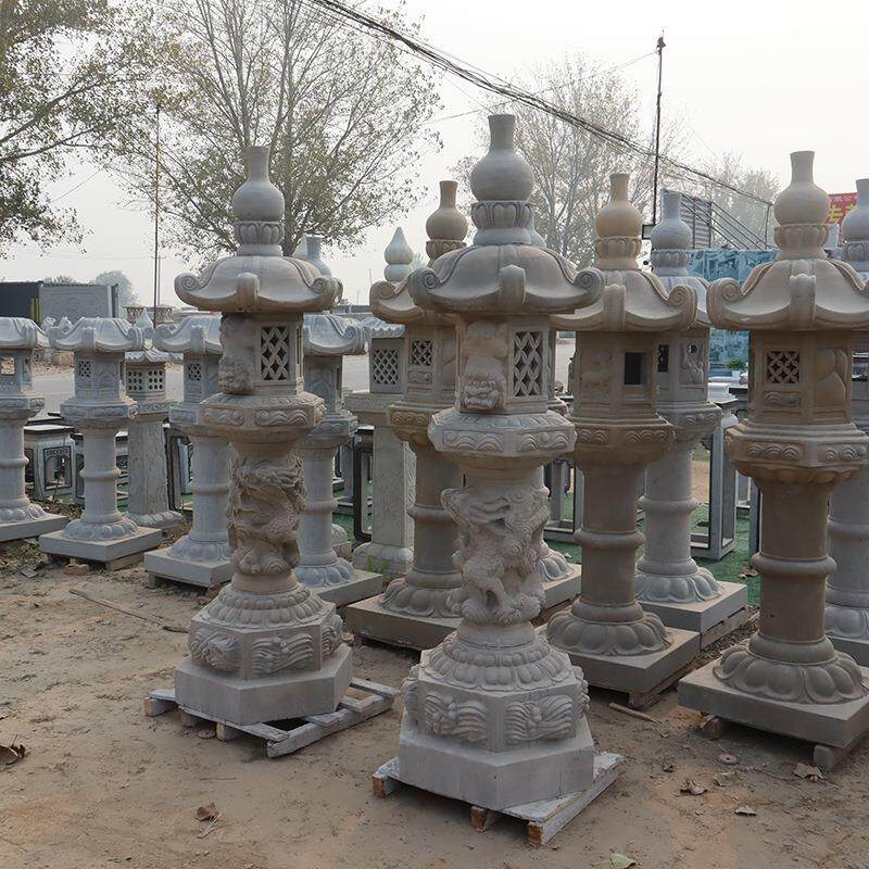石灯笼蟠龙中式庭院宫灯大型青石仿古石灯塔寺院日式园林装饰摆件
