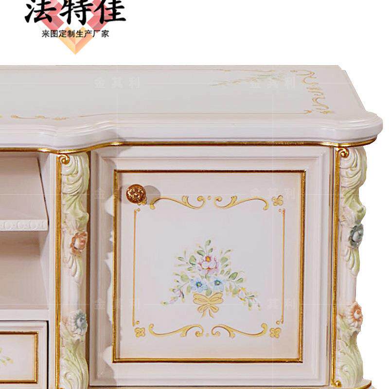 美式家具法式彩绘电视柜客厅展示柜欧式意大利宫廷装饰柜