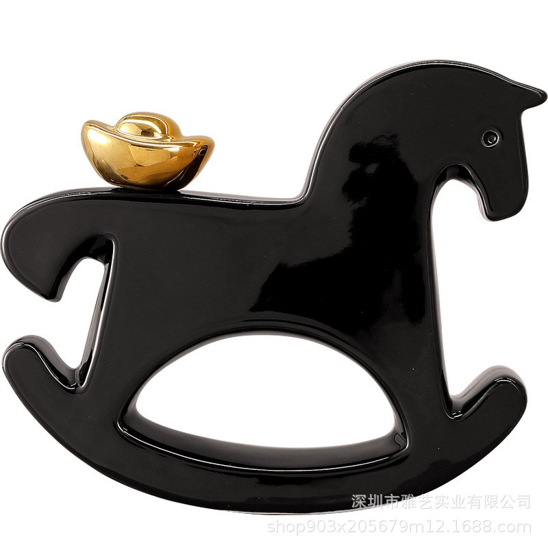 现代简约创意家居陶瓷马摆件玄关电视柜客厅办公室桌面装饰品摆设