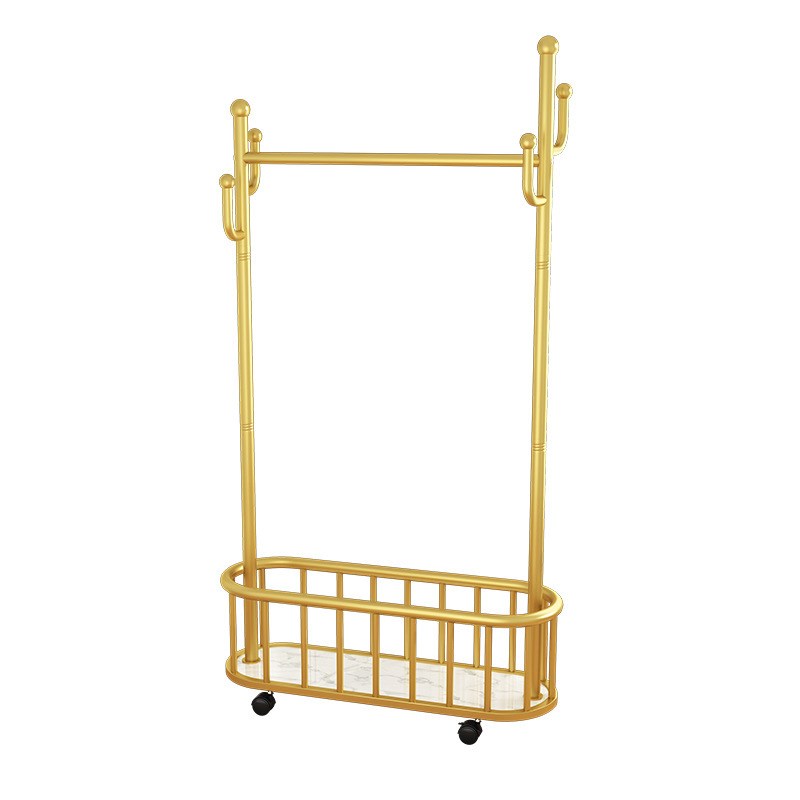 跨境落地挂衣架可移动带轮家用仙人掌筐晾衣架床头收纳简易衣帽架