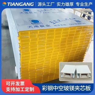 净化中空玻镁板防火洁净彩钢板中空玻镁夹芯板隔热彩钢玻镁净化板