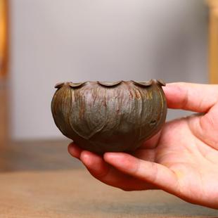 莲子主人杯宜兴紫砂杯莲花莲子品茗杯子大号大容量原矿段泥创意杯