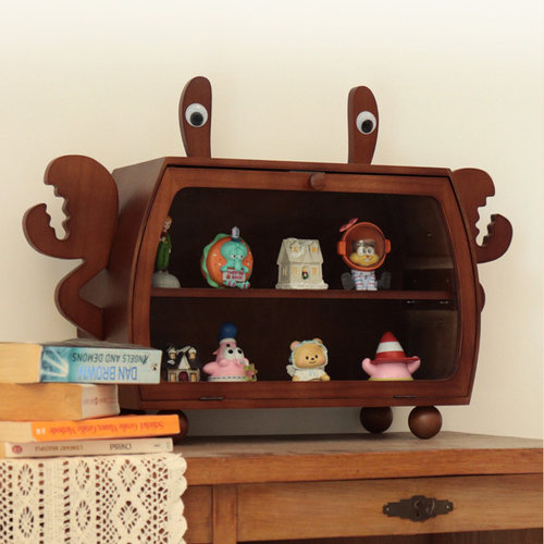 果设实木质收纳柜桌面小型手办收纳盒客厅卧室置物家用杂物储物柜