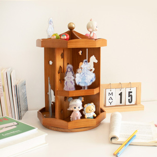 果设实木质盲盒收纳展示架泡泡玛特手办展示柜积木乐高玩具收纳盒