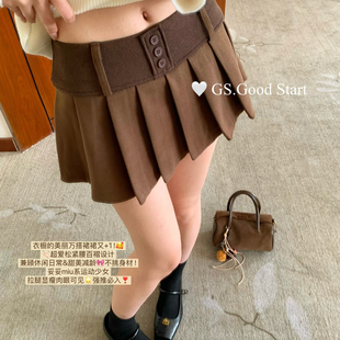 ～搭配不用愁秋冬时髦纯欲休闲低腰百褶半身裙G642 部分现货