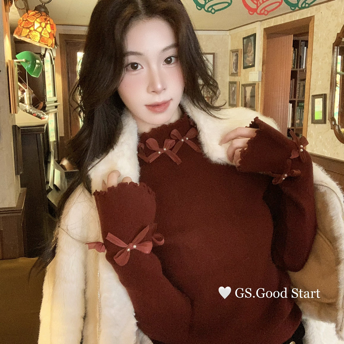 GS.GOOD START-笔～秒被种草冬季气质甜美高领修身打底针织衫G779