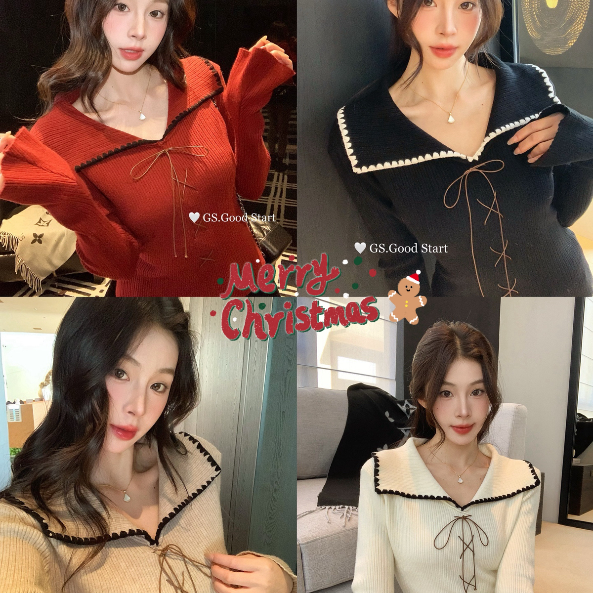 GS.GOOD START-迎哒～显瘦秘籍秋冬气质纯欲绑带修身针织开衫G776