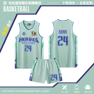 新款美式篮球服套装男定制大学生团队速干村BA球衣运动训练比赛服