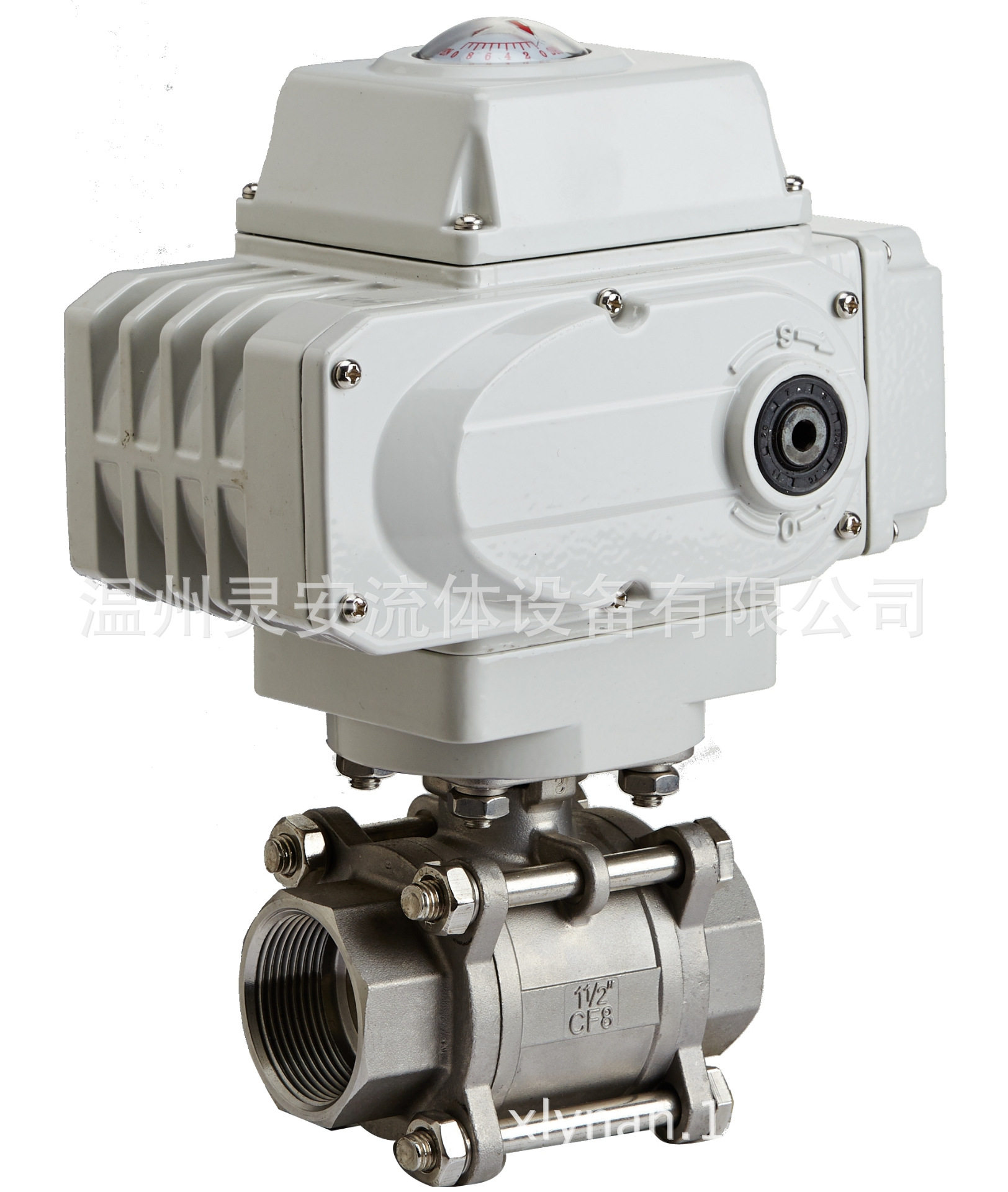 DN25电动3PC螺纹球阀 Q911F电动三片式调节丝扣不锈钢304开关球阀